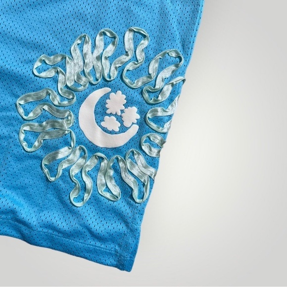 1 Nike Uphoria Button-Up Mesh Short Sleeve Top Baltic Blue DV9676-416 - Picture 6 of 9